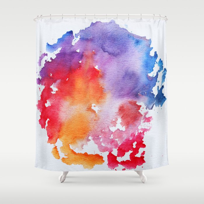 Vivid - abstract painting with pink, purple, red, orange, blue colors that pop Shower Curtain