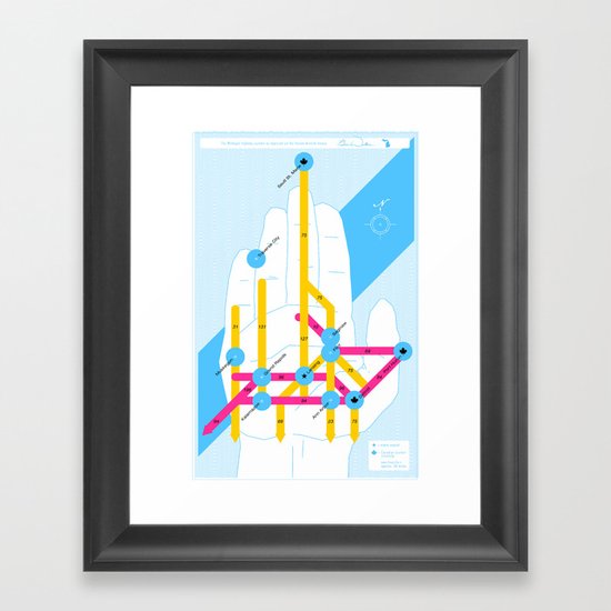 Michigan Highway System Framed Art Print