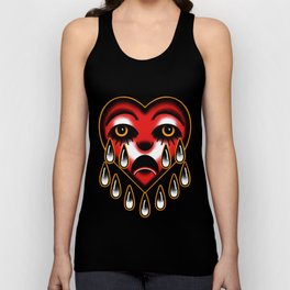 American traditional tattoo style heart. Tank Top