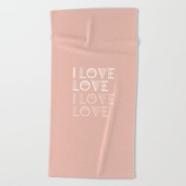 I Love Love - Jazz Age Pink Pastel colors modern abstract illustration  Beach Towel