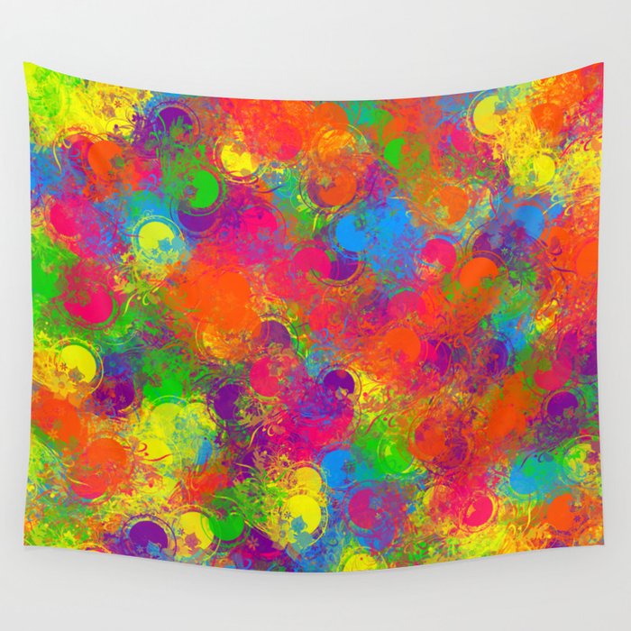 Paint Can Florals Wall Tapestry