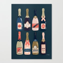 French Champagne Collection – Teal Canvas Print