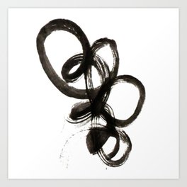 smear of black paint // modern abstract art // minimalism // black and white // stylish, loft style Art Print