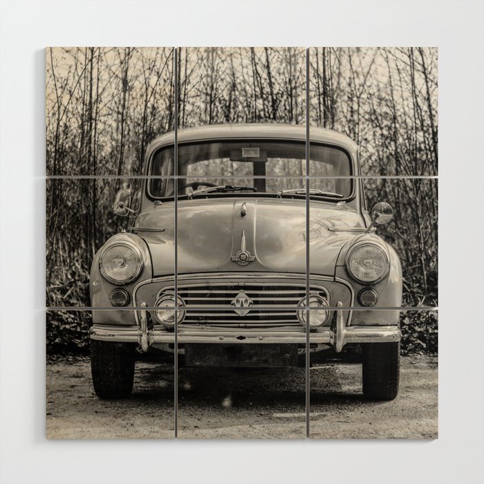 Old timer - car on a sunny day - black and white fine art photography Wood Wall Art
