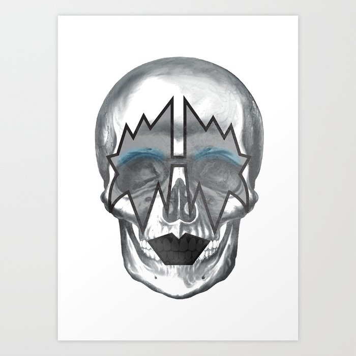 Spaceman-KISS skull Art Print