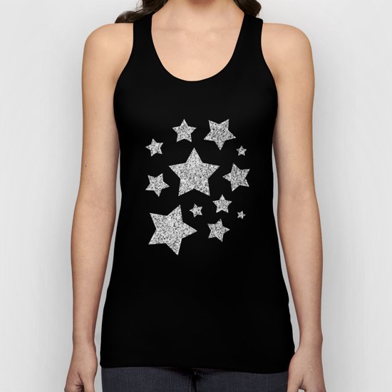 Beautiful Silver glitter sparkles Unisex Tank Top