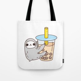Sloth Loves Bubble Tea Tote Bag