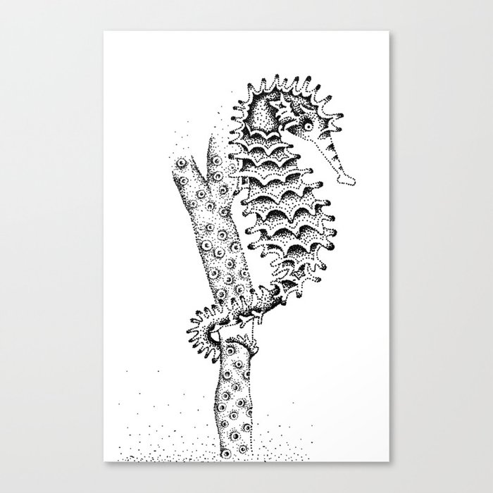 Dotted Seahorse Canvas Print