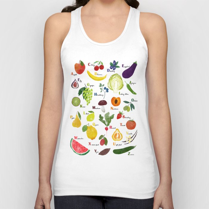 English fruit and vegetables alphabet Tank Top