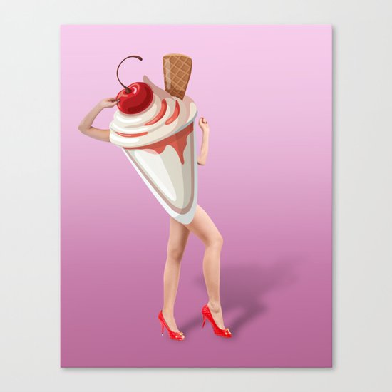ice cream woman Canvas Print