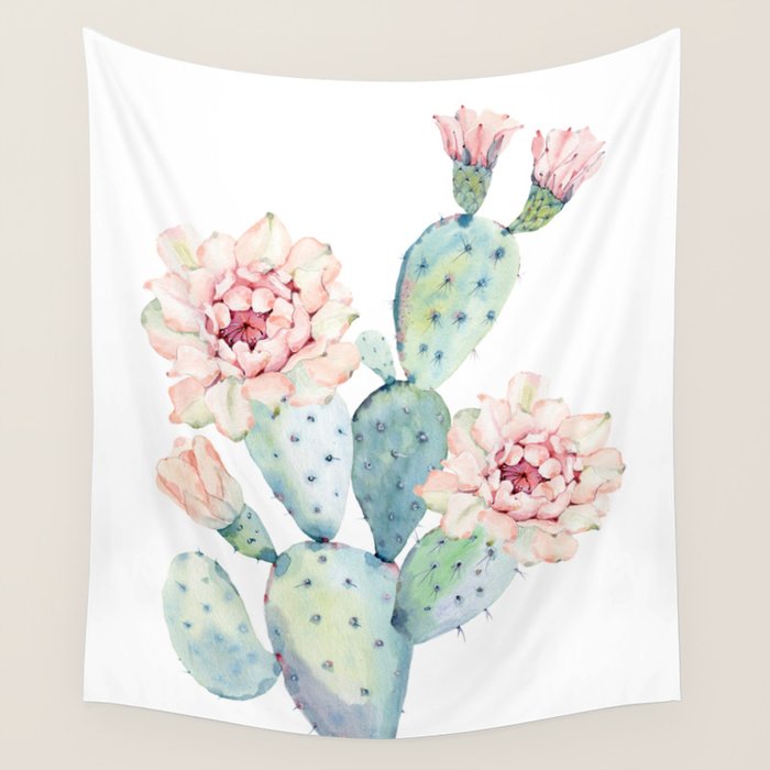 The Prettiest Cactus Wall Tapestry by Nature Magick Society6