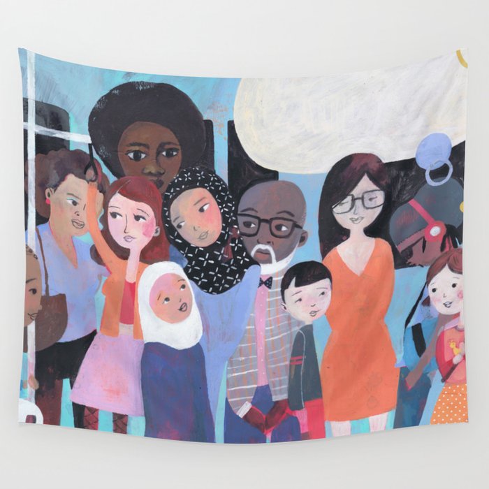 WHY AM I ME? SUBWAY SCENE Wall Tapestry