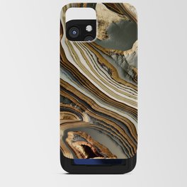 White Gold Agate Abstract iPhone Card Case