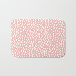 Pink Polka Dot Spots (white/pink) Bath Mat