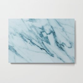 Streaked Teal Blue White Marble Metal Print | Blue, Color, Digital, Geode, Marbel, Graphicdesign, Teal, Nature, Marble, Painting 
