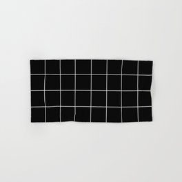 WINDOWPANE ((white on black)) Hand & Bath Towel