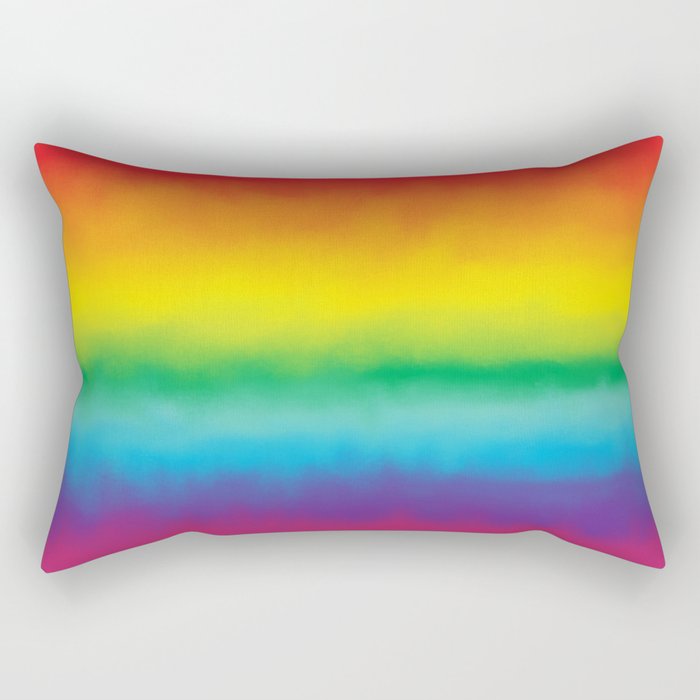 Watercolor Rainbow Rectangular Pillow