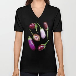 Aubergines V Neck T Shirt