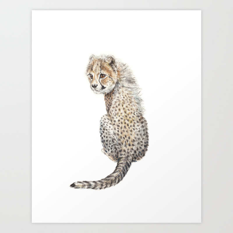 Watercolor Cheetah Painting Art Print By Wanderinglaur Society6