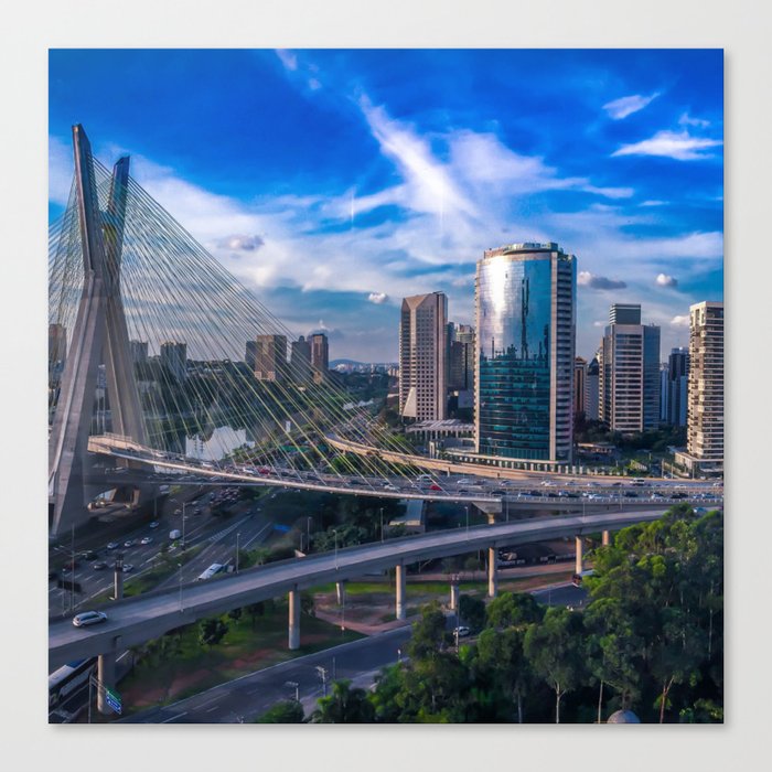 Brazil Photography - Beautiful Bridge In São Paulo Canvas Print