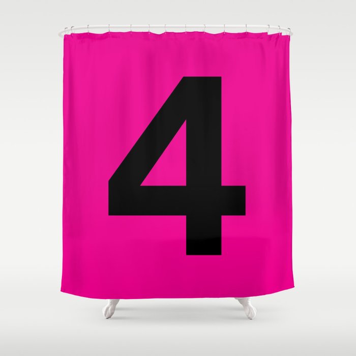 Number 4 (Black & Magenta) Shower Curtain