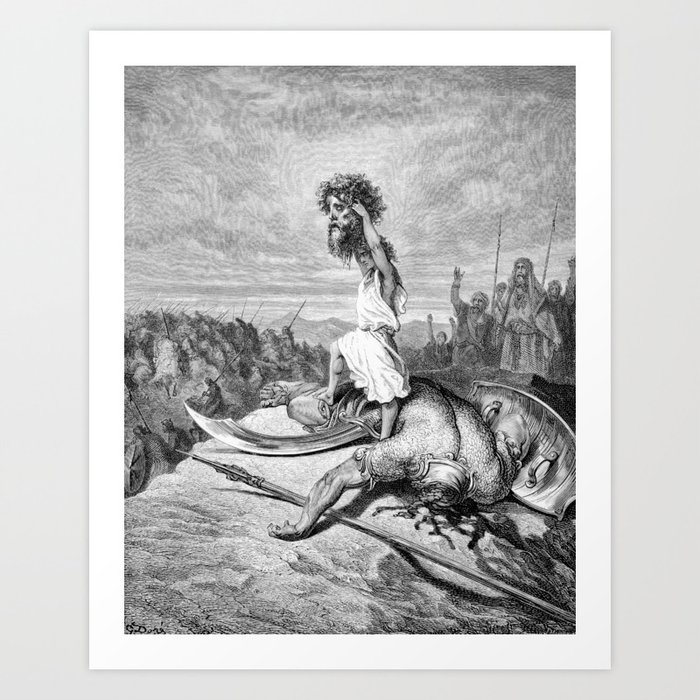 David and Goliath - Gustave Dore Art Print by ViktorDesigns | Society6