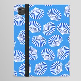Blue Sea Scallop Shell Pattern iPad Folio Case