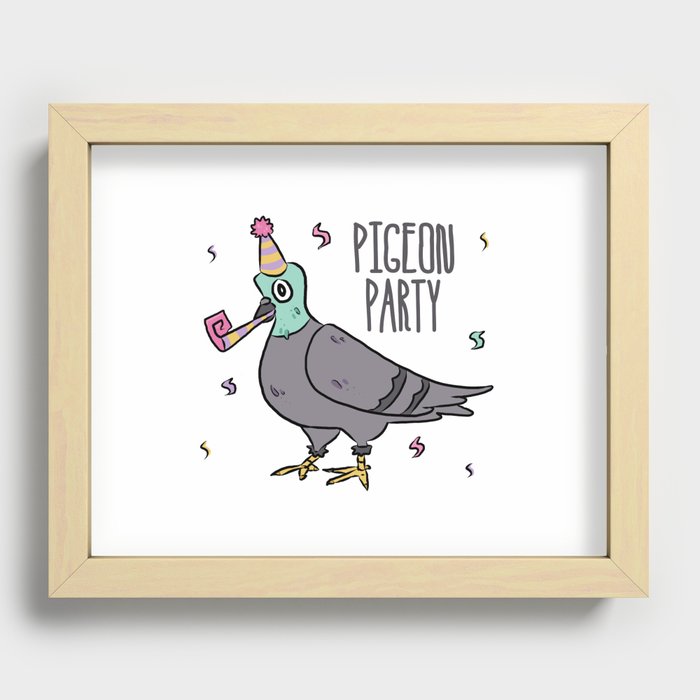 Pigeon Party Recessed Framed Print