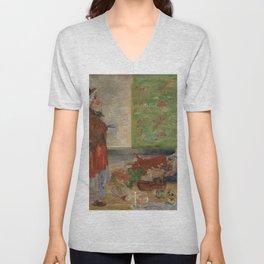 Astonishment of the Wouze Mask grotesque art portrait of death by James Ensor V Neck T Shirt