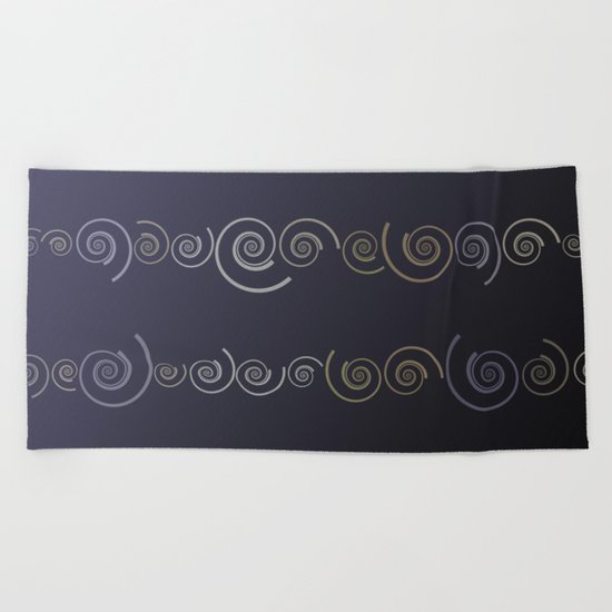 Spiral line up-Purple Beach Towel