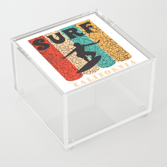 Surf California Colorful Design Acrylic Box
