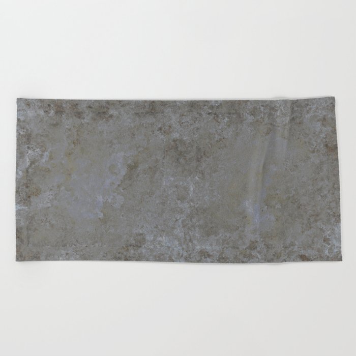 Grunge grey paint cement Beach Towel