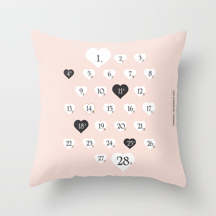February The Month of Love #society6 #love #buyart Throw Pillow