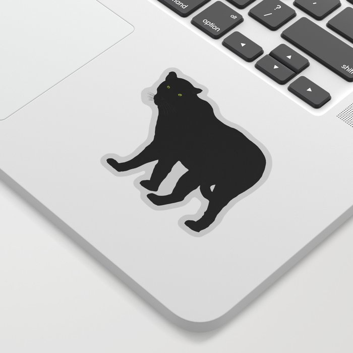  digital painting of a black leopard Sticker