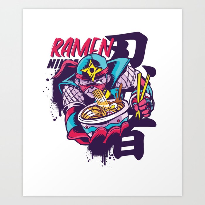 Ninja Ramen  Art Print