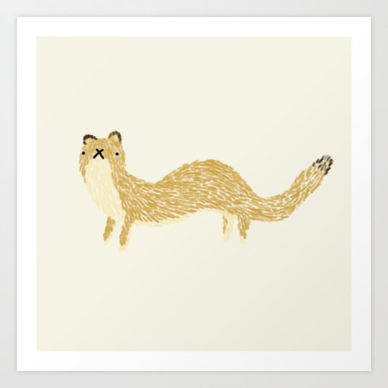Fluffy Weasel Art Print