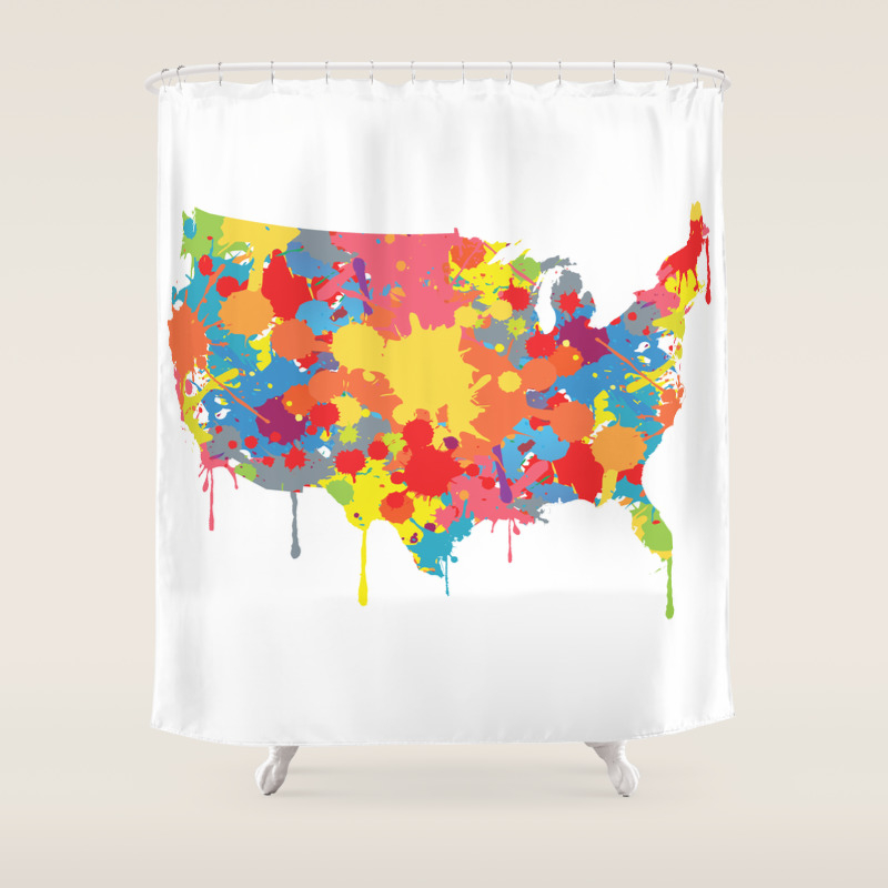 Patriotic Usa Map Shower Curtain By Artisanobscureprints Society6