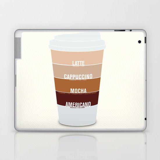 four shades of coffee + ingredients Laptop & iPad Skin