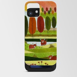 Highland Cow Fields Happy Place iPhone Card Case