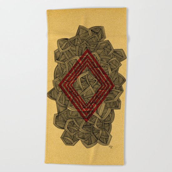 - lines of diamonds - Beach Towel