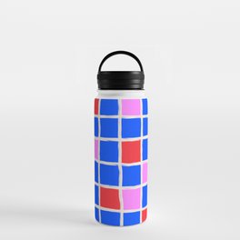 70s Retro Chequered Grid Tiles Water Bottle