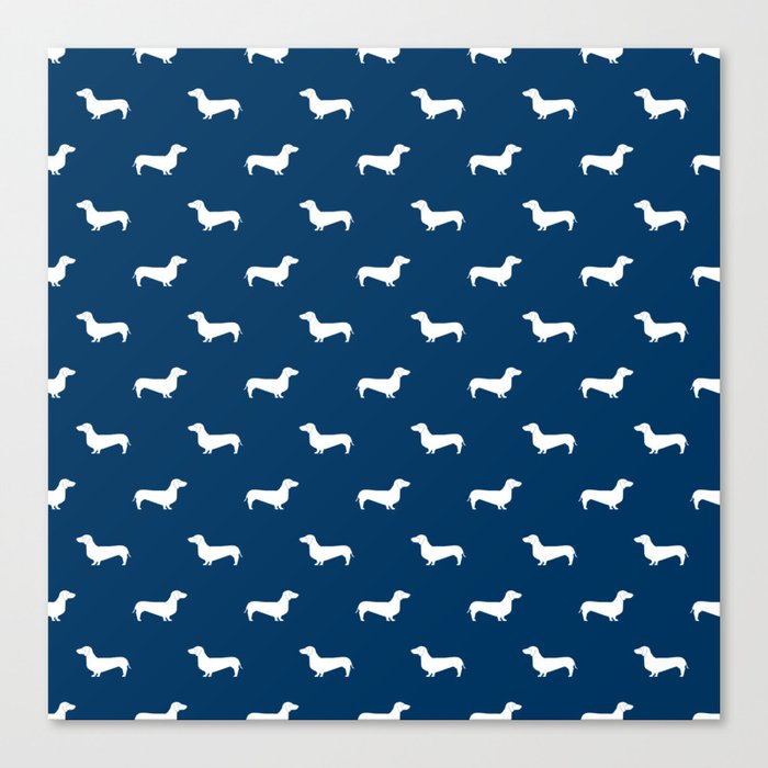 Dachshund Pattern Minimal Navy Blue And White Dog Lover Home Decor