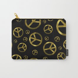 Peace Sign Gold Carry-All Pouch