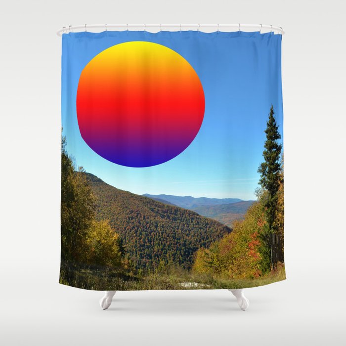 Rainbow moon Shower Curtain