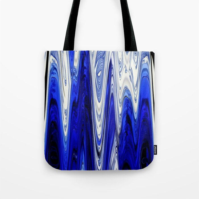 Zigzag Cobalt Blue Tote Bag