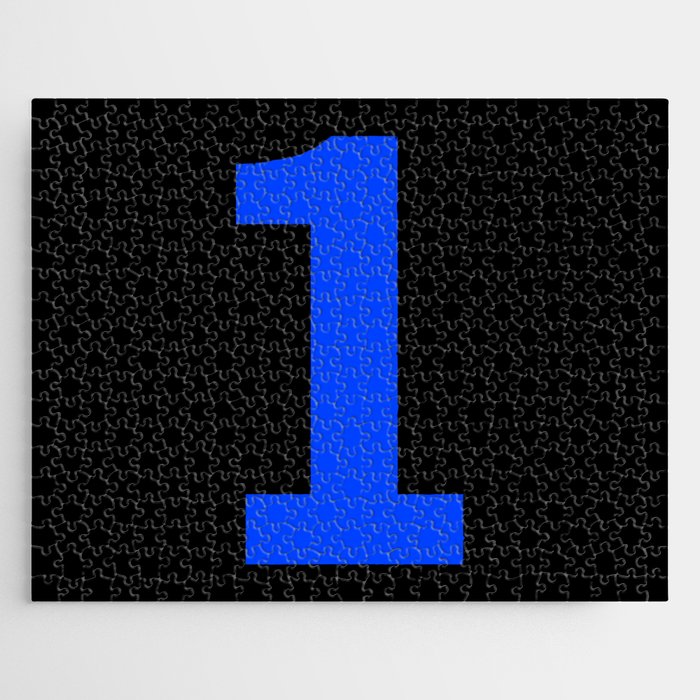 Number 1 (Blue & Black) Jigsaw Puzzle