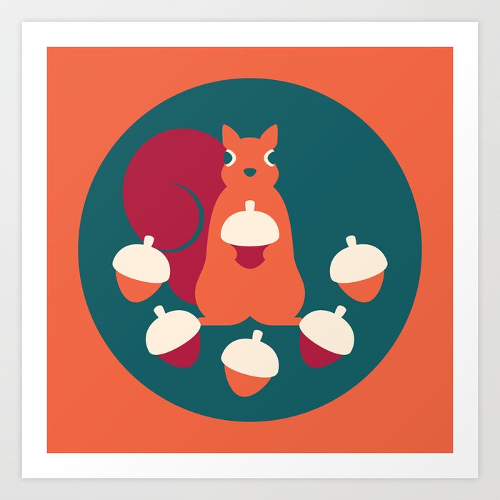 Nutty Squirrel Art Print