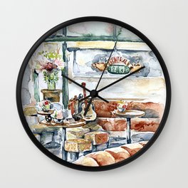 Friends TV Show Cafe Wall Clock | Painting, Rachael, Centralpark, Cafe, Joeytribbiani, Newyork, Coffeeshop, Monicageller, Guitar, Chandlerbink 