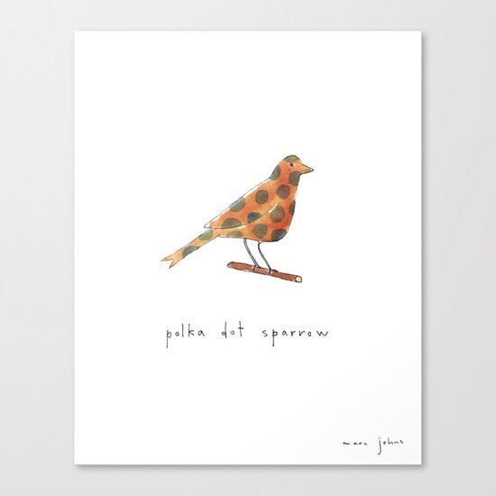 polka dot sparrow Canvas Print