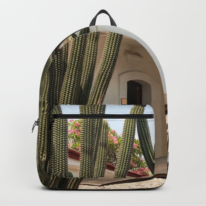 Mexico Photography - Cactuses Surrounding A Small House Backpack